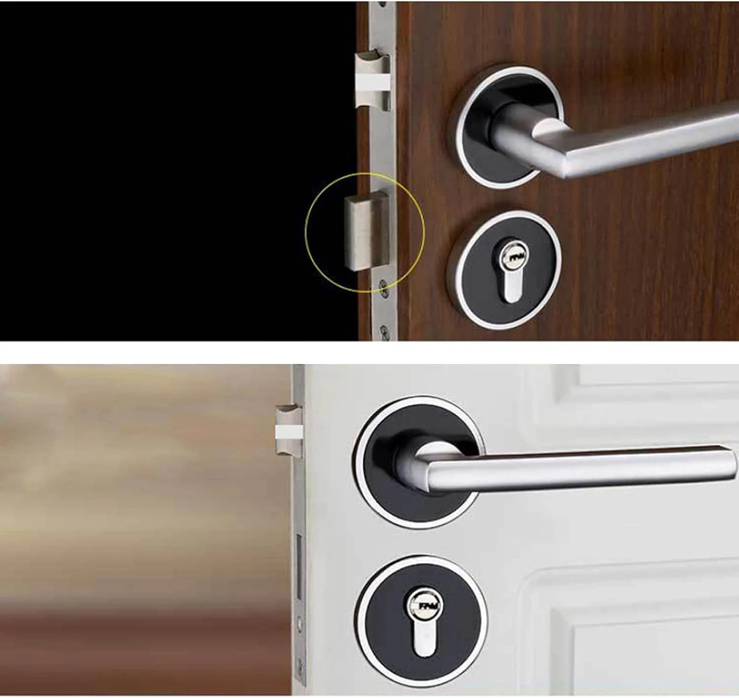 دستگیره درب قفل درب چوبی به سبک اروپایی آلومینیوم فضایی ضد زنگ ضد سرقت دستگیره درب بی صدا برای اتاق خواب حمام