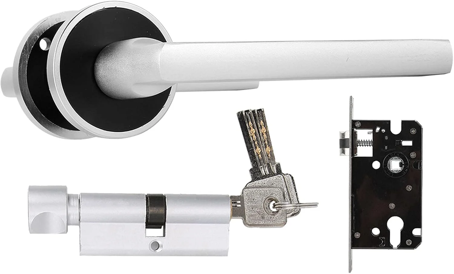 دستگیره درب قفل درب چوبی به سبک اروپایی آلومینیوم فضایی ضد زنگ ضد سرقت دستگیره درب بی صدا برای اتاق خواب حمام