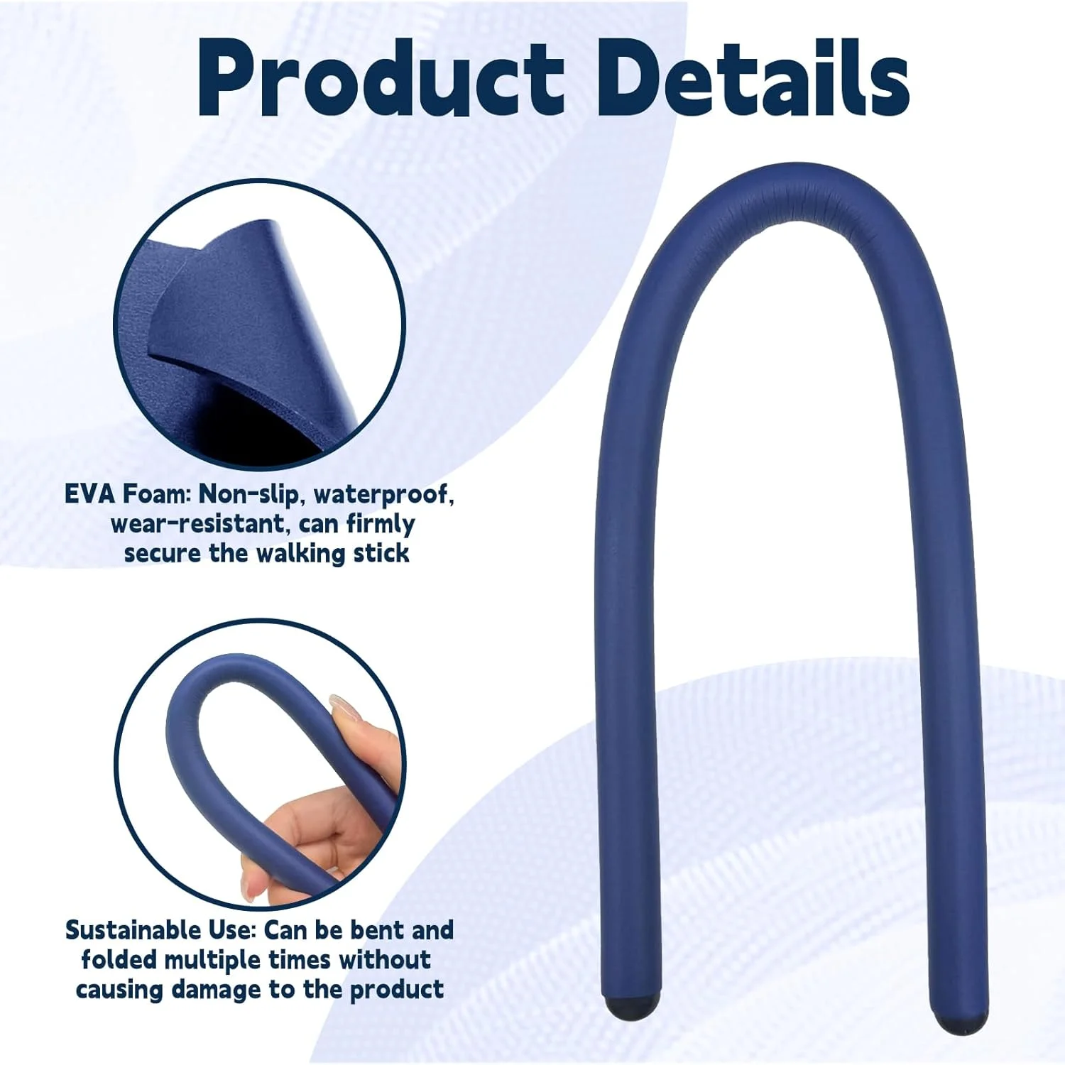 نگهدارنده عصا پیاده روی 3 عددی فوم EVA، گیره عصا ضد لغزش چند منظوره، نگهدارنده عصای قابل تنظیم 16.9 اینچی برای اسکوتر حرکتی نگهدارنده عصا پیاده روی 3 عددی فوم EVA، گیره عصا ضد لغزش چند منظوره، نگهدارنده عصای قابل تنظیم 16.9 اینچی برای اسکوتر حرکتی