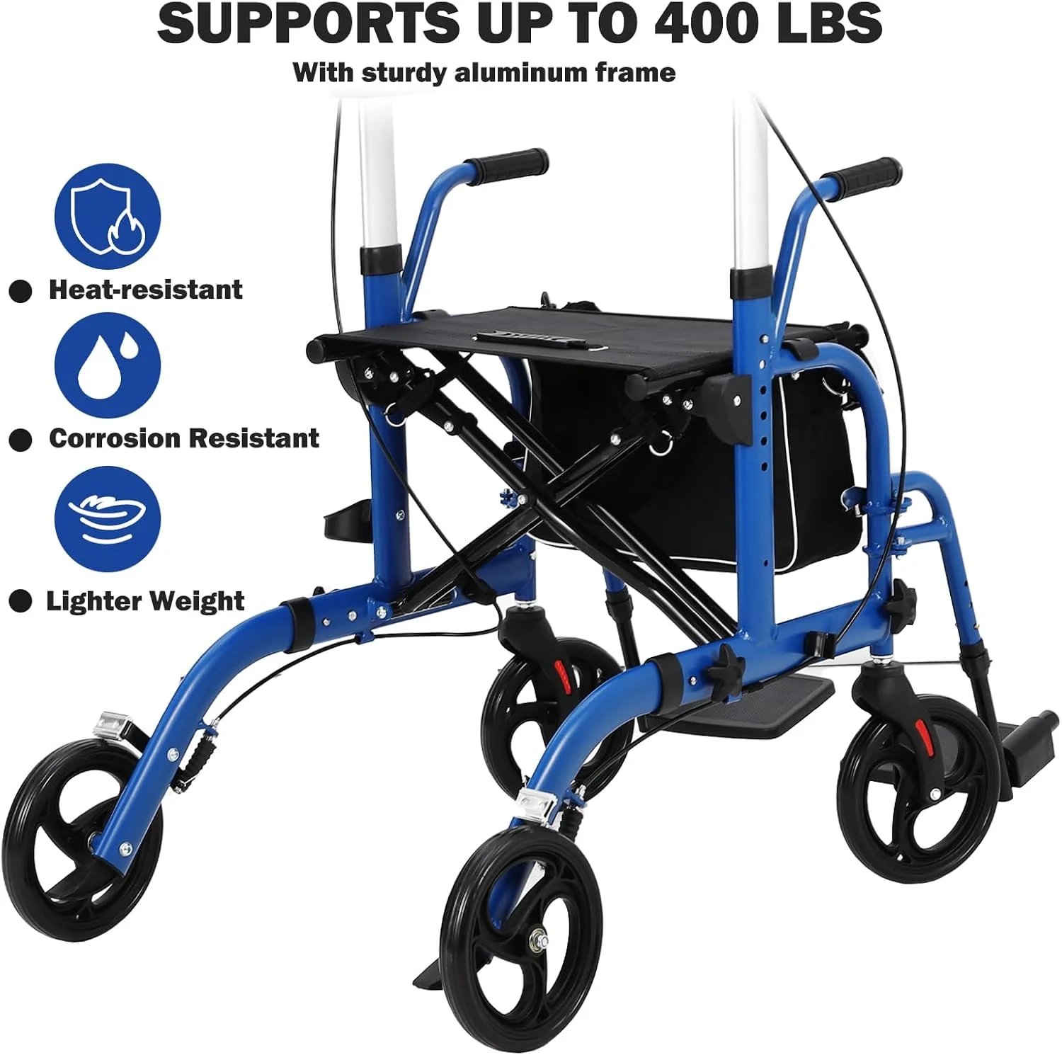 ترکیب ویلچر واکر، رولیتور آلومینیومی تاشو با زیرپایی، ترکیب ویلچر ترابری و واکر رولیتور سبک وزن، واکرهای بزرگسالان مناسب تمام سطوح با ترمز، پشتی صندلی برای سالمندان ترکیب ویلچر واکر، رولیتور آلومینیومی تاشو با زیرپایی، ترکیب ویلچر ترابری و واکر رولیتور سبک وزن، واکرهای بزرگسالان مناسب تمام سطوح با ترمز، پشتی صندلی برای سالمندان