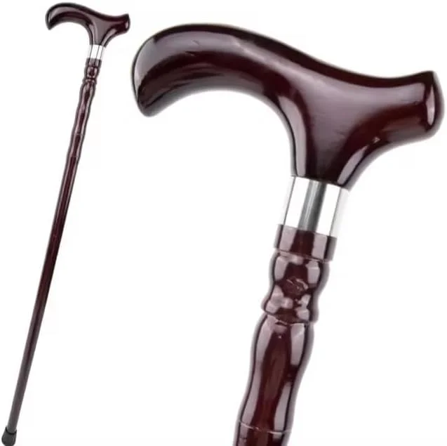 عصای پیاده روی چوبی قهوه ای برای مردان، زنان و سالمندان عصای پیاده روی چوبی قهوه ای برای مردان، زنان و سالمندان