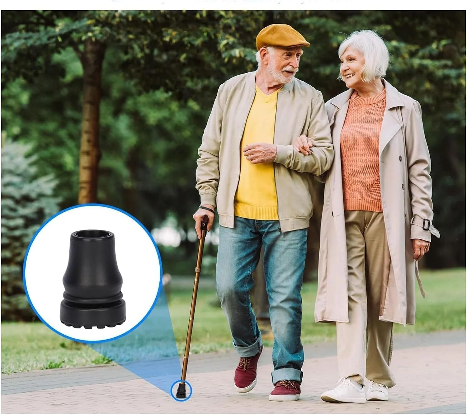 4 عدد سر عصا برای عصای پیاده روی استاندارد با قطر 19 میلی متر، لوازم جانبی عصای تاشو، مشکی 4 عدد سر عصا برای عصای پیاده روی استاندارد با قطر 19 میلی متر، لوازم جانبی عصای تاشو، مشکی