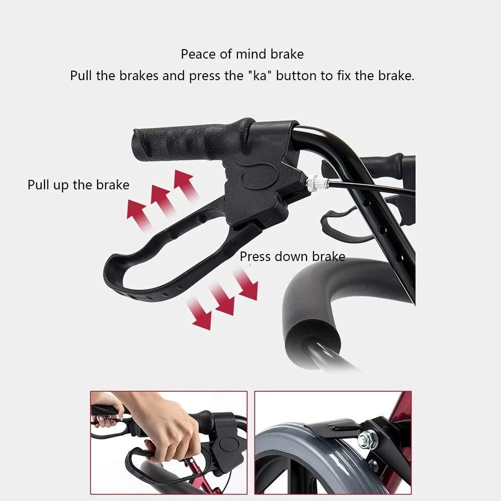 واکر، ویلچر، توانبخشی پزشکی برای سالمندان، افراد مسن، واکر رولیتور با صندلی، واکر چرخدار آلیاژ آلومینیوم با چرخ های 8 اینچی، تحمل وزن تا 158 کیلوگرم به همراه یک هدیه کوچک واکر، ویلچر، توانبخشی پزشکی برای سالمندان، افراد مسن، واکر رولیتور با صندلی، واکر چرخدار آلیاژ آلومینیوم با چرخ های 8 اینچی، تحمل وزن تا 158 کیلوگرم به همراه یک هدیه کوچک