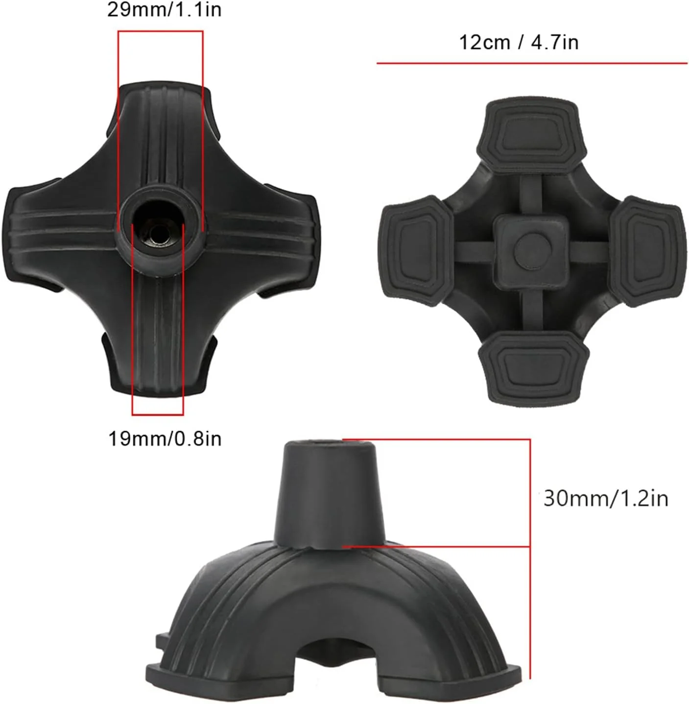 نوک عصا، نوک عصای خودایستا با چهار پایه نگهدارنده، لوازم جانبی عصا نوک عصا، نوک عصای خودایستا با چهار پایه نگهدارنده، لوازم جانبی عصا