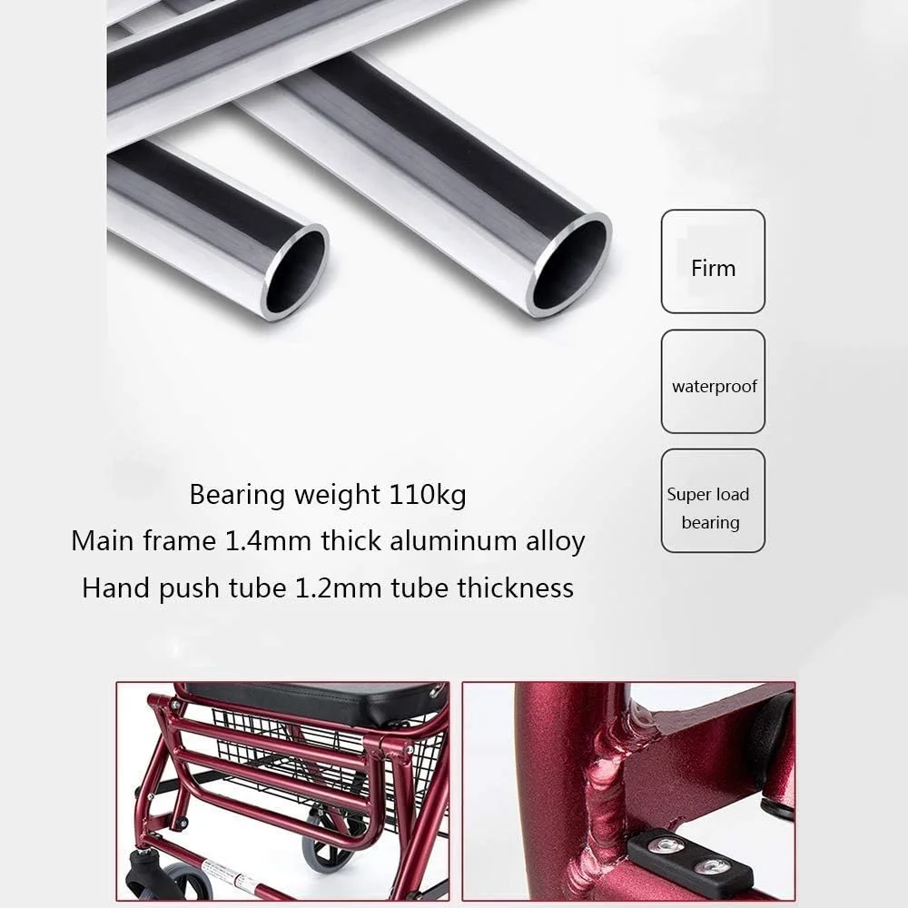 واکر، ویلچر، توانبخشی پزشکی برای سالمندان، افراد مسن، واکر رولیتور با صندلی، واکر چرخدار آلیاژ آلومینیوم با چرخ های 8 اینچی، تحمل وزن تا 158 کیلوگرم، یک سورپرایز کوچک واکر، ویلچر، توانبخشی پزشکی برای سالمندان، افراد مسن، واکر رولیتور با صندلی، واکر چرخدار آلیاژ آلومینیوم با چرخ های 8 اینچی، تحمل وزن تا 158 کیلوگرم، یک سورپرایز کوچک