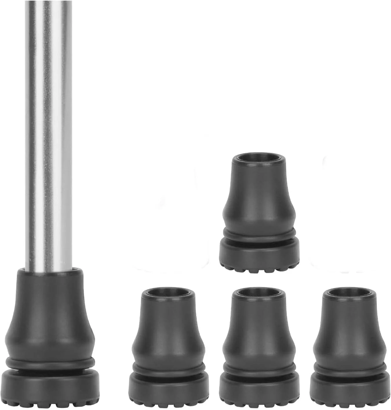 4 عدد سر عصا برای عصای پیاده روی استاندارد با قطر 19 میلی متر، لوازم جانبی عصای تاشو، مشکی 4 عدد سر عصا برای عصای پیاده روی استاندارد با قطر 19 میلی متر، لوازم جانبی عصای تاشو، مشکی