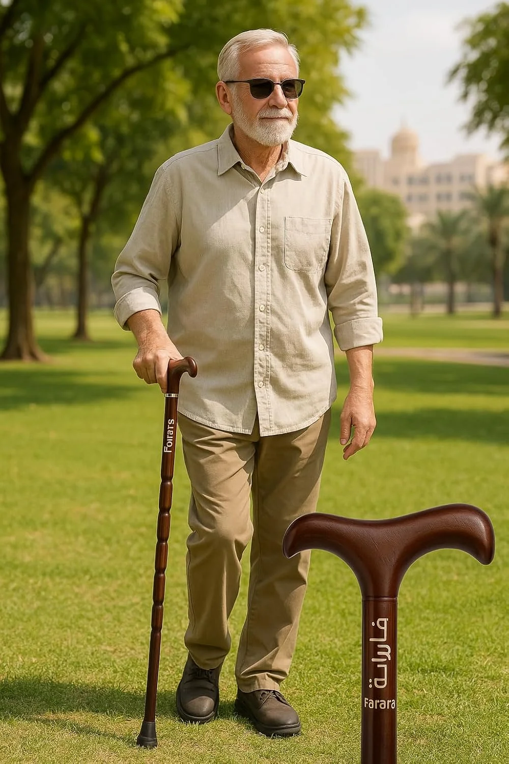 عصای پیاده روی چوبی برای مردان و زنان مسن و افراد پیر عصای پیاده روی چوبی برای مردان و زنان مسن و افراد پیر