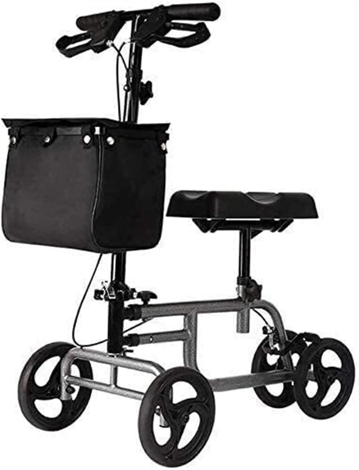 واکر تاشو چهار چرخ مناسب بزرگسالان، واکر زانو با سیستم ترمز دوبل، واکر چرخ دار پزشکی با قابلیت تنظیم ارتفاع واکر تاشو چهار چرخ مناسب بزرگسالان، واکر زانو با سیستم ترمز دوبل، واکر چرخ دار پزشکی با قابلیت تنظیم ارتفاع