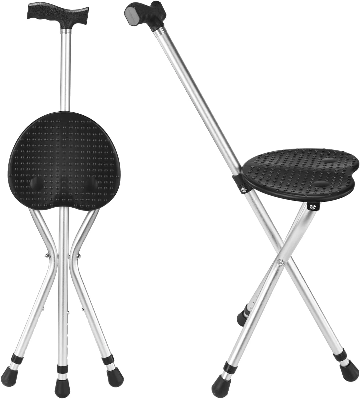 عصای پیاده روی تاشو قابل تنظیم با صندلی، امکان دوام در هنگام راه رفتن و راحتی برای نشستن، صندلی عصای آلیاژی، عصای پیاده روی سبک وزن ضد لغزش برای سالمندان عصای پیاده روی تاشو قابل تنظیم با صندلی، امکان دوام در هنگام راه رفتن و راحتی برای نشستن، صندلی عصای آلیاژی، عصای پیاده روی سبک وزن ضد لغزش برای سالمندان