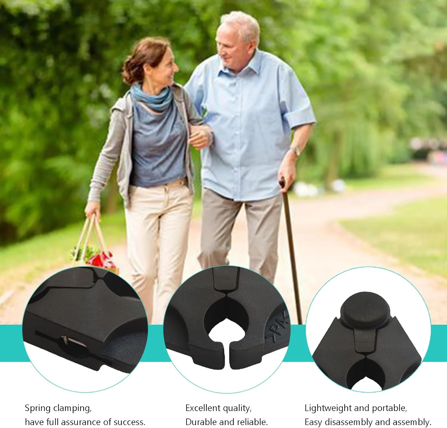 بسته 2 عددی نگهدارنده عصا، چوب دستی، نگهدارنده زیر بغل، نگهدارنده عصا برای میز، نگهدارنده میزی برای چوب دستی برای نگهداری و برداشتن راحت عصا، لوازم جانبی عصا