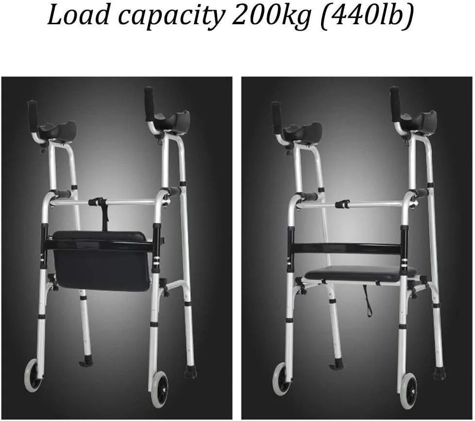 واکر، واکرهای استاندارد پیاده روی 4 چرخ با چرخ، صندلی و کیف - واکر رولیتور تاشو برای سالمندان - وسایل کمک حرکتی آلومینیومی سبک وزن تا 200 کیلوگرم واکر، واکرهای استاندارد پیاده روی 4 چرخ با چرخ، صندلی و کیف - واکر رولیتور تاشو برای سالمندان - وسایل کمک حرکتی آلومینیومی سبک وزن تا 200 کیلوگرم