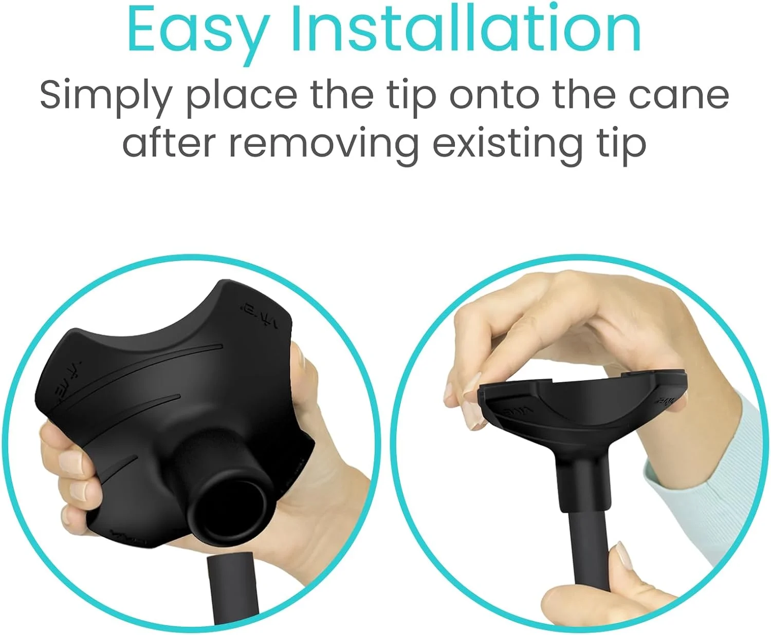 نوک عصای ایستاده ویو، جایگزین بادوام چهارپایه برای عصاهای پیاده روی با قطر 3/4 اینچ - پایه لاستیکی عصا مناسب تمام سطوح برای عصاهای پیاده روی، تاشو و طبی - نوک تثبیت کننده عصا برای مردان و زنان (مشکی) نوک عصای ایستاده ویو، جایگزین بادوام چهارپایه برای عصاهای پیاده روی با قطر 3/4 اینچ - پایه لاستیکی عصا مناسب تمام سطوح برای عصاهای پیاده روی، تاشو و طبی - نوک تثبیت کننده عصا برای مردان و زنان (مشکی)