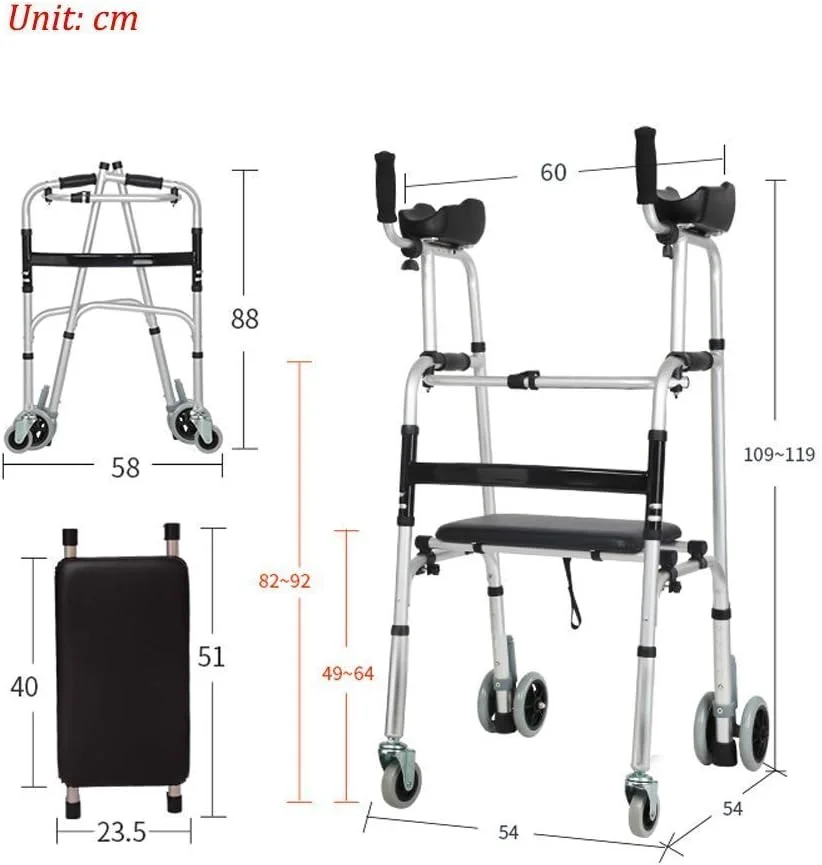 واکر، واکرهای استاندارد پیاده روی 4 چرخ با چرخ، صندلی و کیف - واکر رولیتور تاشو برای سالمندان - وسایل کمک حرکتی آلومینیومی سبک وزن تا 200 کیلوگرم واکر، واکرهای استاندارد پیاده روی 4 چرخ با چرخ، صندلی و کیف - واکر رولیتور تاشو برای سالمندان - وسایل کمک حرکتی آلومینیومی سبک وزن تا 200 کیلوگرم