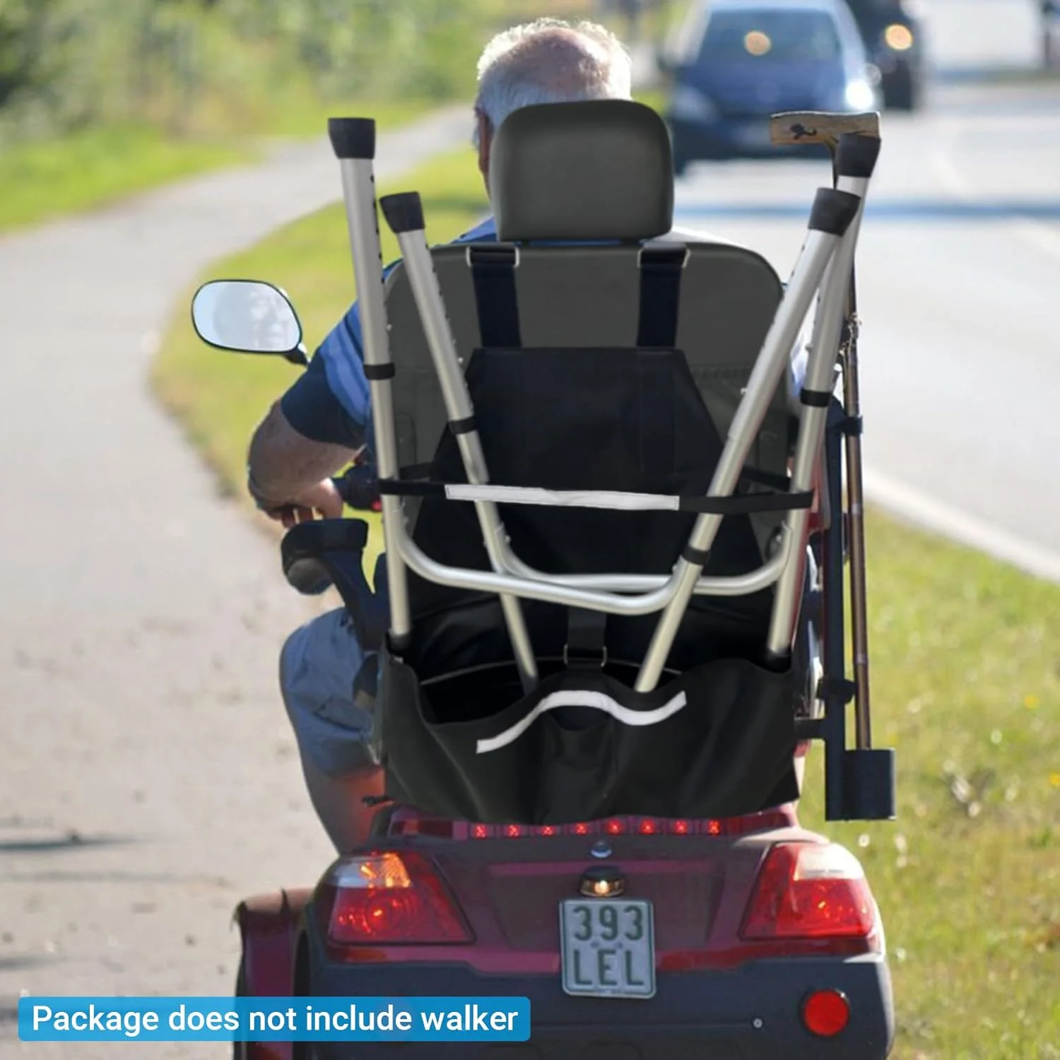 نگهدارنده واکر برای اسکوترهای حرکتی و ویلچرهای برقی - لوازم جانبی نگهداری و پشتیبانی پایه رولیتور، 62 سانتی‌متر طول × 63.5 سانتی‌متر عرض × 29 سانتی‌متر عمق