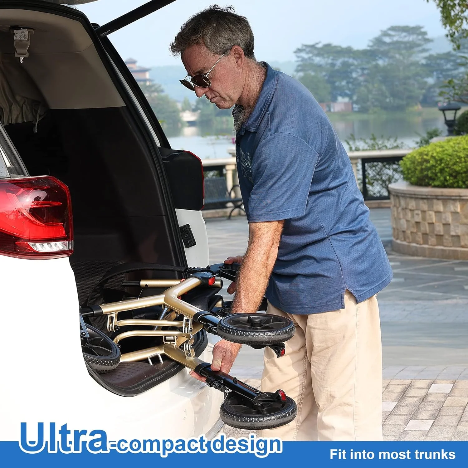 واکر رولیتور WALK MATE برای سالمندان قد بلند 160 تا 213 سانتیمتر با صندلی قابل تنظیم ارتفاع، چرخهای 10 اینچی با سیمهای مخفی، طراحی تاشو جمع و جور، واکر سبک وزن برای کمک به حرکت، پشتی پهن، طلایی واکر رولیتور WALK MATE برای سالمندان قد بلند 160 تا 213 سانتیمتر با صندلی قابل تنظیم ارتفاع، چرخهای 10 اینچی با سیمهای مخفی، طراحی تاشو جمع و جور، واکر سبک وزن برای کمک به حرکت، پشتی پهن، طلایی