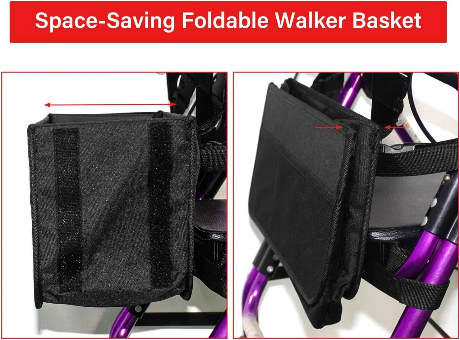 سبد ارتقاء یافته رولیتور، کیف سبد واکر برای واکر تاشو، کیف رولیتور واکر با جا لیوانی، کیف رولیتور، کیف سازمان دهنده لوازم جانبی رولیتور با ظرفیت بزرگ، کیف ذخیره سازی واکر رولیتور تاشو