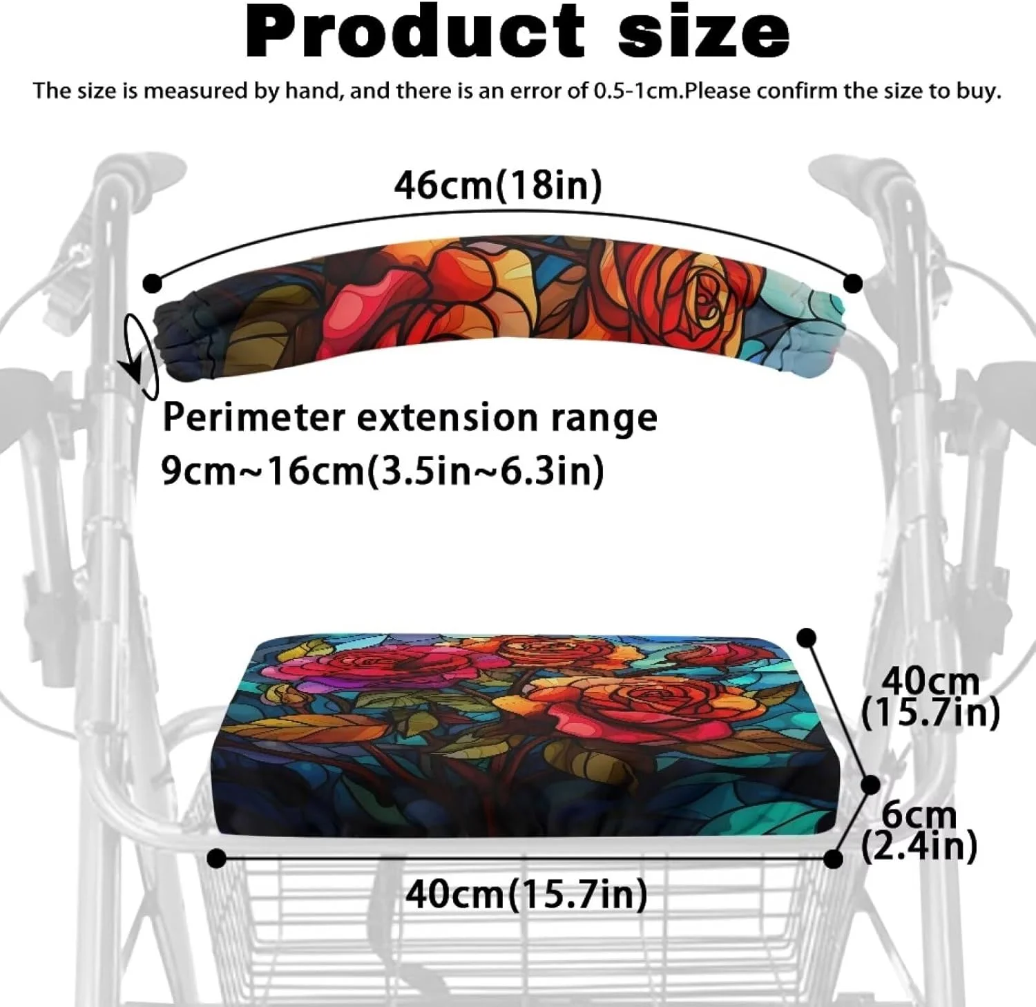 لوازم جانبی رولیتور طرح رز Vanideaoty، روکش های نرم و تنفسی برای نشیمنگاه و پشتی رولیتور، مناسب برای پارک ها، روکش صندلی و پشتی رولیتور، نصب آسان لوازم جانبی رولیتور طرح رز Vanideaoty، روکش های نرم و تنفسی برای نشیمنگاه و پشتی رولیتور، مناسب برای پارک ها، روکش صندلی و پشتی رولیتور، نصب آسان