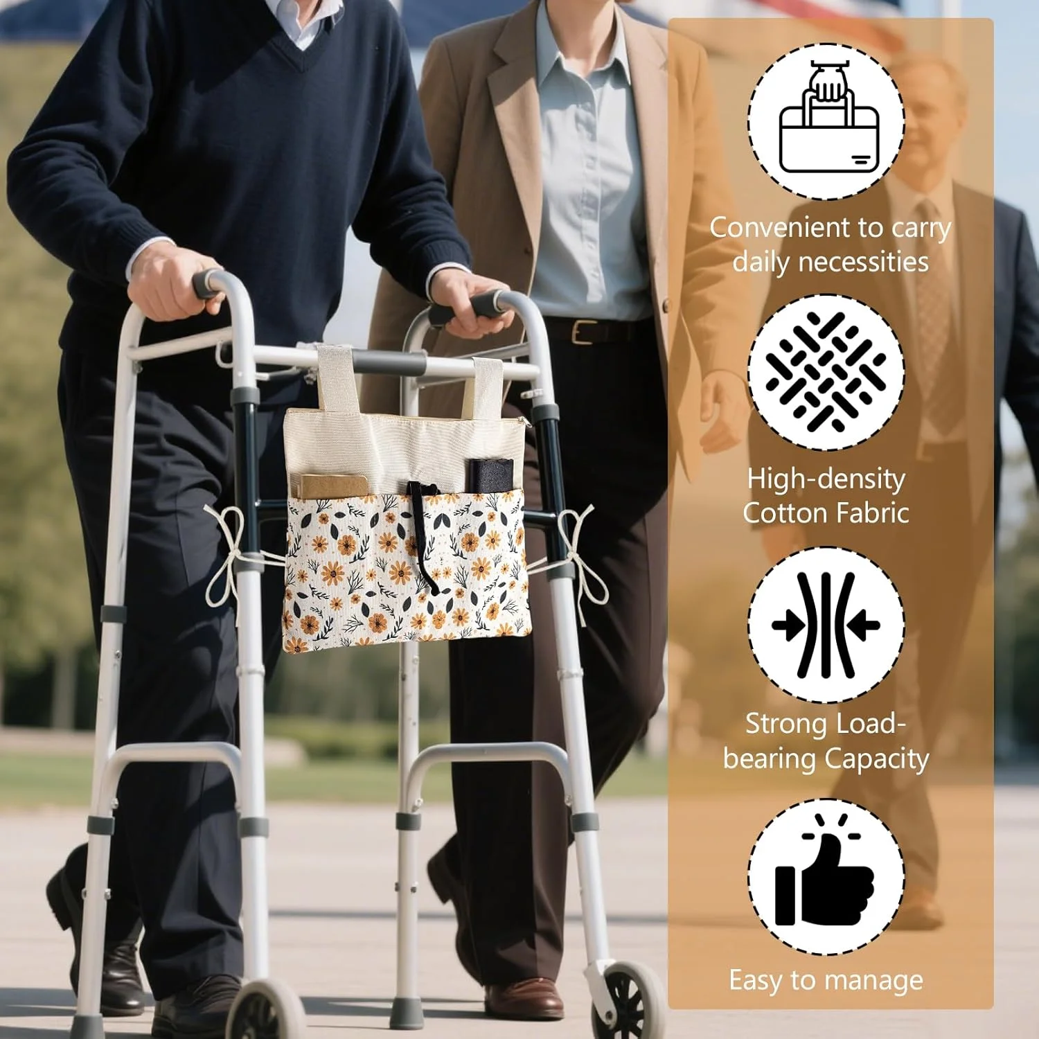 کیف واکر یونیورسال، سبد واکر کاربردی با جا لیوانی برای سالمندان، کیف دسترسی جانبی واکر، کیف لوازم جانبی واکر مناسب برای واکر تاشو، ویلچر، کالسکه، واکر رولیتور کیف واکر یونیورسال، سبد واکر کاربردی با جا لیوانی برای سالمندان، کیف دسترسی جانبی واکر، کیف لوازم جانبی واکر مناسب برای واکر تاشو، ویلچر، کالسکه، واکر رولیتور