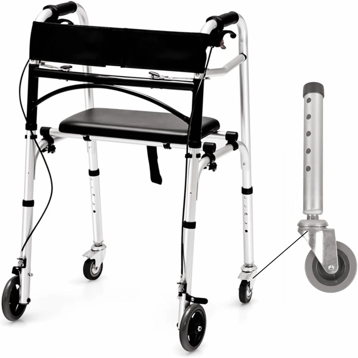 چرخ های گردان واکر، چرخ های چرخ دار واکر جهانی لاستیکی سخت با 5 تنظیم ارتفاع، لوازم جانبی رولیتور جایگزین، 2 عدد سرسره اسکی اضافی شامل می شود چرخ های گردان واکر، چرخ های چرخ دار واکر جهانی لاستیکی سخت با 5 تنظیم ارتفاع، لوازم جانبی رولیتور جایگزین، 2 عدد سرسره اسکی اضافی شامل می شود