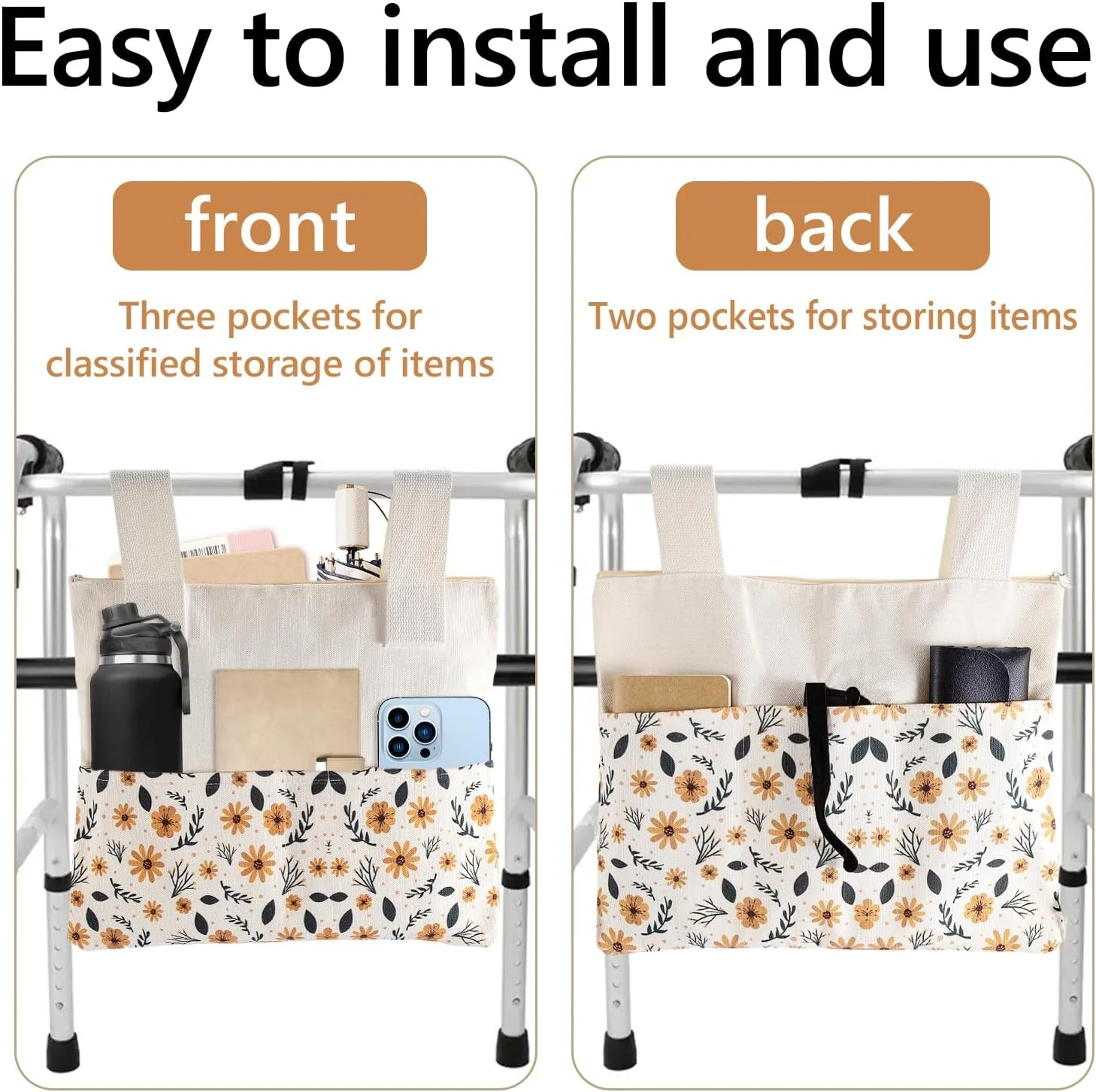 کیف واکر یونیورسال، سبد واکر کاربردی با جا لیوانی برای سالمندان، کیف دسترسی جانبی واکر، کیف لوازم جانبی واکر مناسب برای واکر تاشو، ویلچر، کالسکه، واکر رولیتور کیف واکر یونیورسال، سبد واکر کاربردی با جا لیوانی برای سالمندان، کیف دسترسی جانبی واکر، کیف لوازم جانبی واکر مناسب برای واکر تاشو، ویلچر، کالسکه، واکر رولیتور