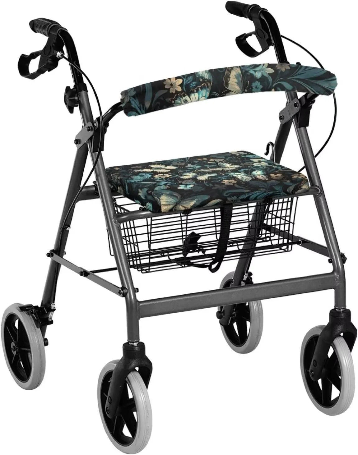 روکش محافظ لوازم جانبی رولیتور Uorisanigo، روکش گرد و غبار طرح پروانه و گل برای رولیتور با صندلی، روکش صندلی و پشتی رولیتور جهانی برای سالمندان