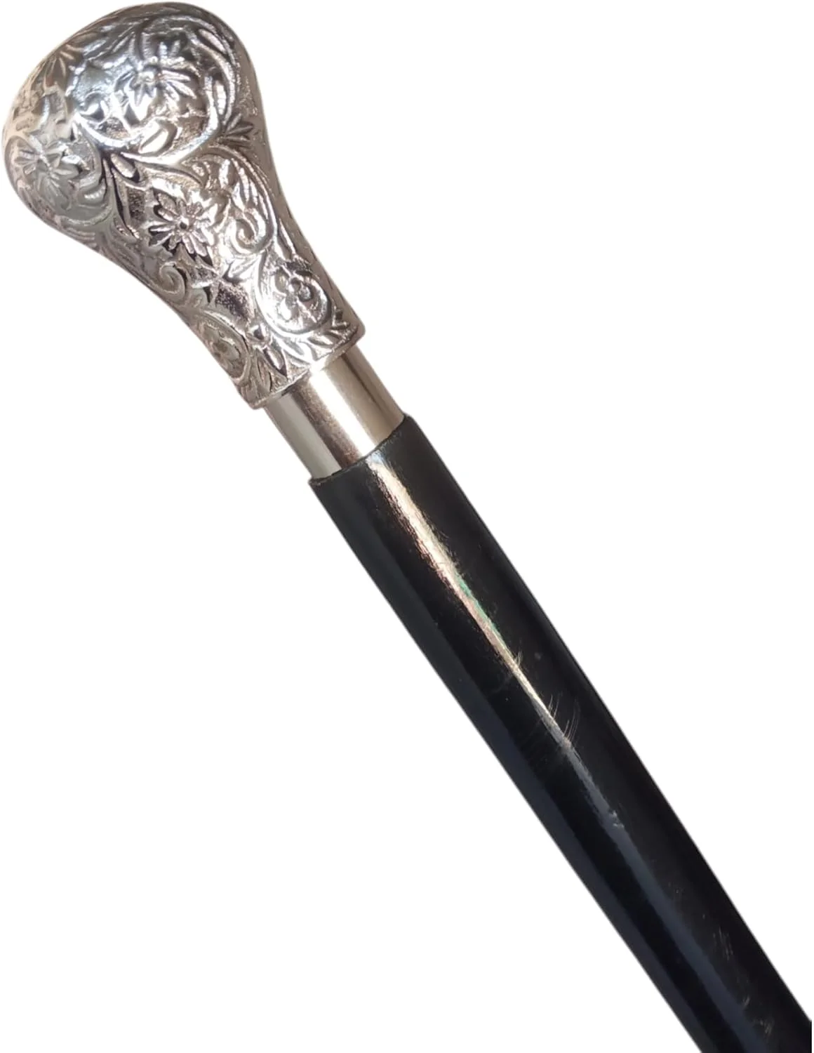 عصای پیاده‌روی تزئینی آزمایشگاه عتیقه TAL مدل Bat Masterson، عصای چوبی تاشو مشکی برای مردان و زنان، دسته دربی دست ساز 36 اینچی