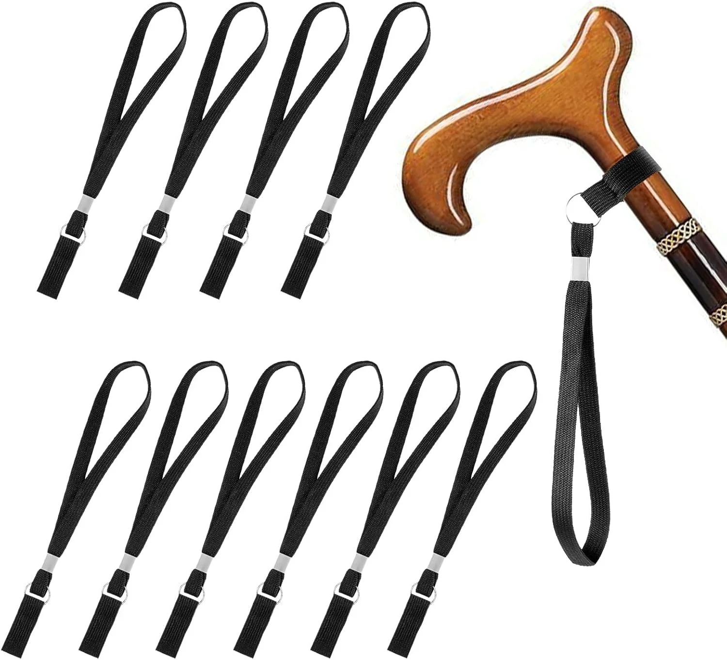 بند مچی عصا سیوسی، 20 عدد بند حلقه مچی برای عصا مناسب سالمندان، لوازم جانبی عصا حلقه مچی برای باتوم های کوهنوردی