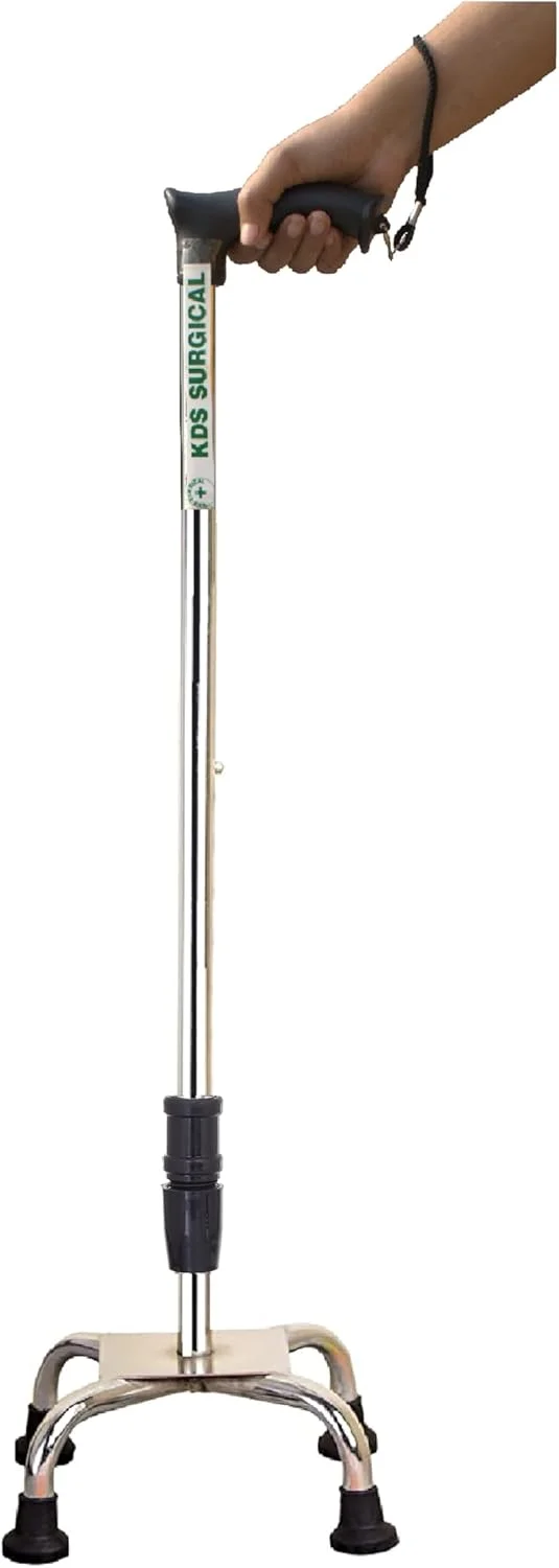 Kds Surgical 4 Leg Croome Men/Women/Old People Patient Walking Stick (with Support)
