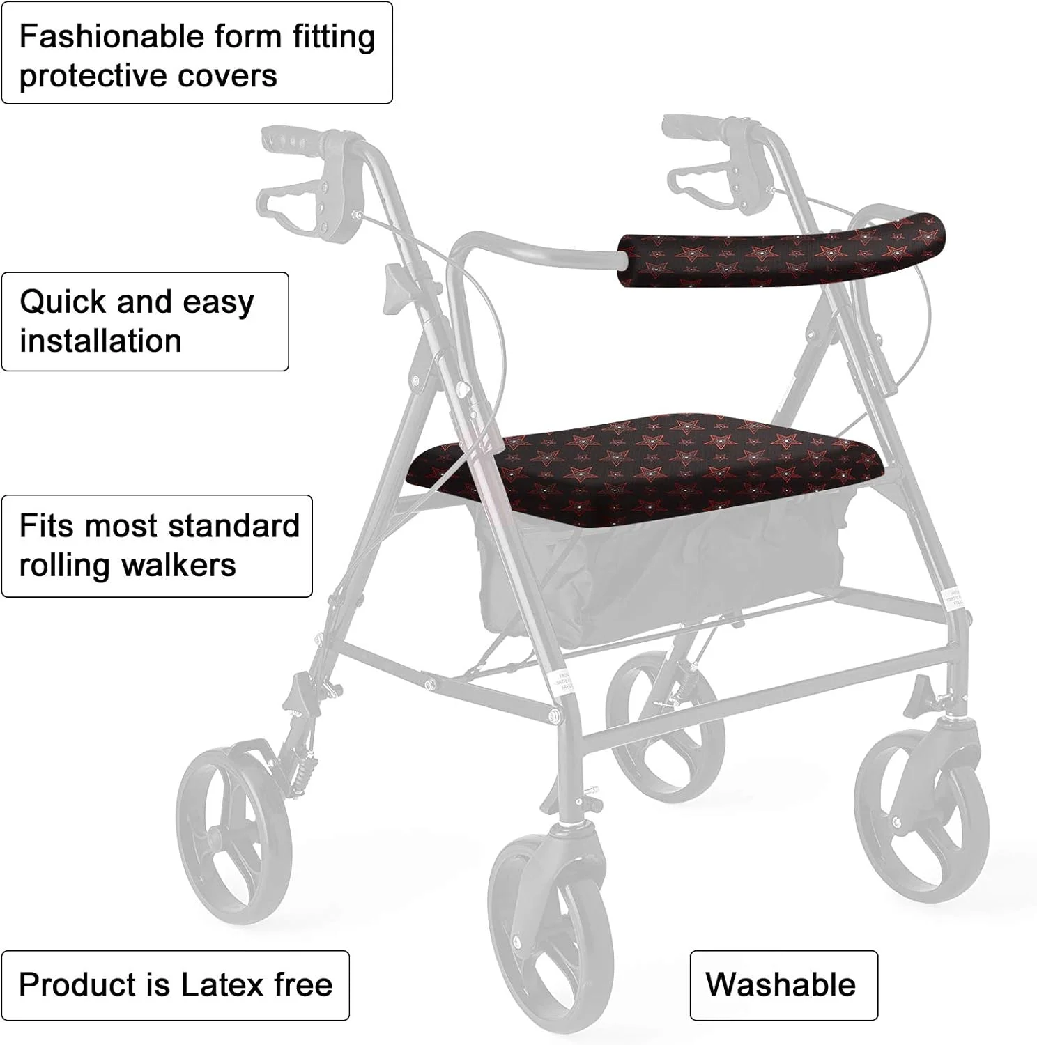 ست روکش صندلی و پشتی رولیتور SPRING SEAON با طرح های قابل تنظیم، لوازم جانبی پوشش رولبار برای رولیتور واکر ست روکش صندلی و پشتی رولیتور SPRING SEAON با طرح های قابل تنظیم، لوازم جانبی پوشش رولبار برای رولیتور واکر