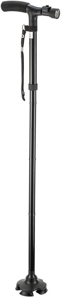 عصای پیاده روی هوشمند و آسان قابل تنظیم - عصای پیاده روی تاشو آلومینیومی سبک وزن، عصای پیاده روی تاشو و قابل افزایش طول با چراغ های LED، عصای جادویی نهایی