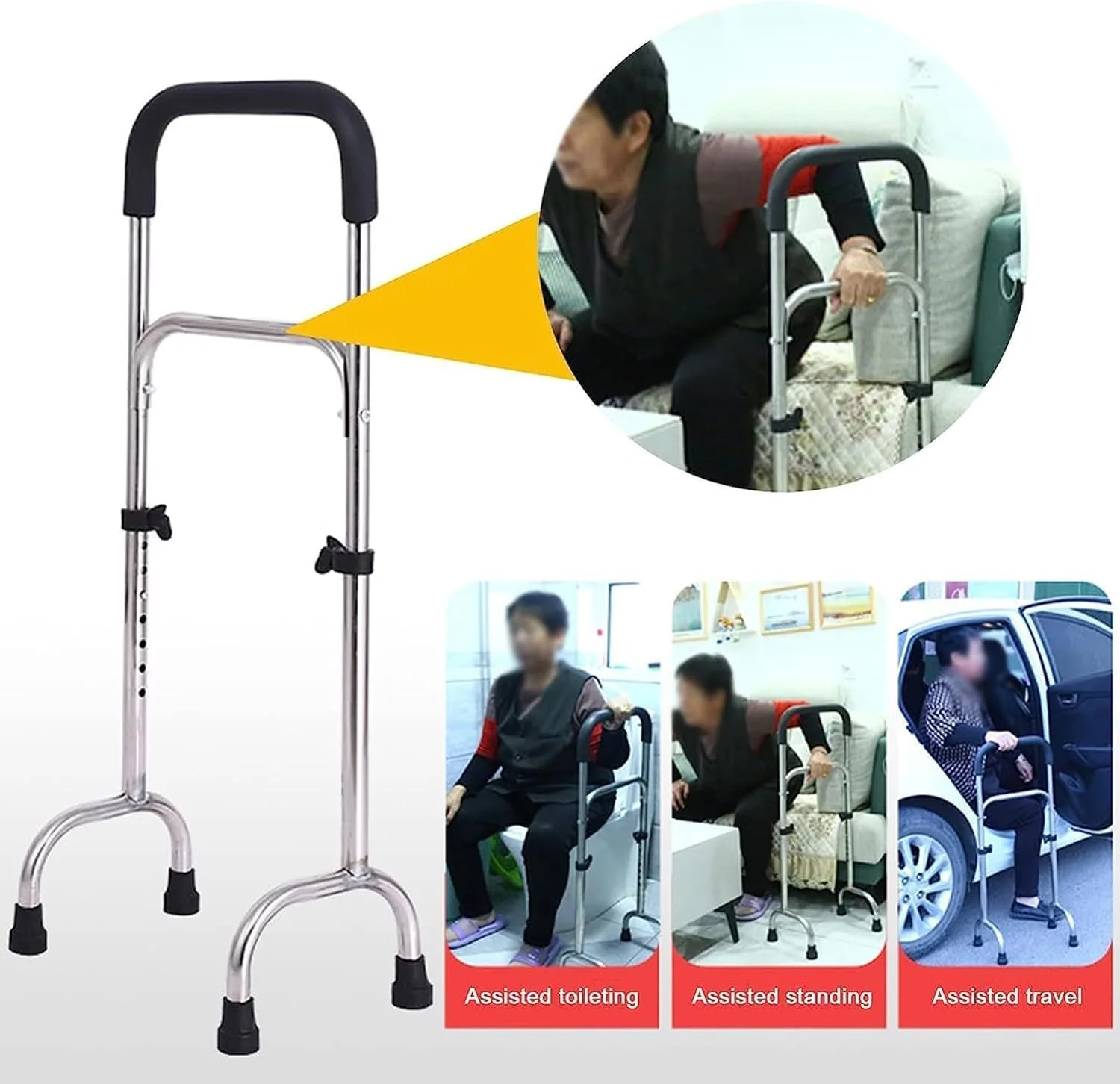 عصای چهارپایه سوبتا، عصای پیاده روی تتراپود قابل تنظیم با پایه پهن چهار پا، عصای استیل ضد زنگ سبک و پایدار، کمک حرکتی ایستاده عصای چهارپایه سوبتا، عصای پیاده روی تتراپود قابل تنظیم با پایه پهن چهار پا، عصای استیل ضد زنگ سبک و پایدار، کمک حرکتی ایستاده