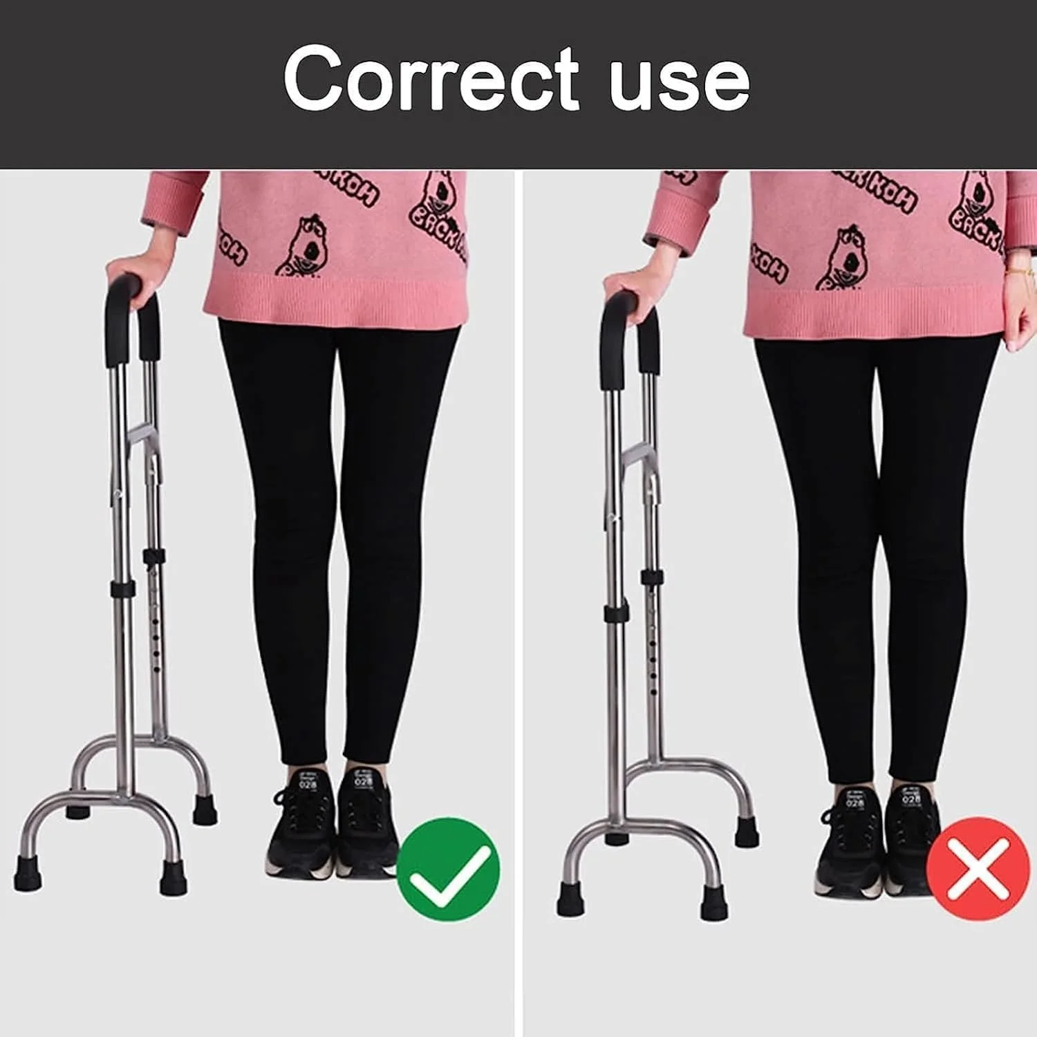 عصای چهارپایه سوبتا، عصای پیاده روی تتراپود قابل تنظیم با پایه پهن چهار پا، عصای استیل ضد زنگ سبک و پایدار، کمک حرکتی ایستاده عصای چهارپایه سوبتا، عصای پیاده روی تتراپود قابل تنظیم با پایه پهن چهار پا، عصای استیل ضد زنگ سبک و پایدار، کمک حرکتی ایستاده