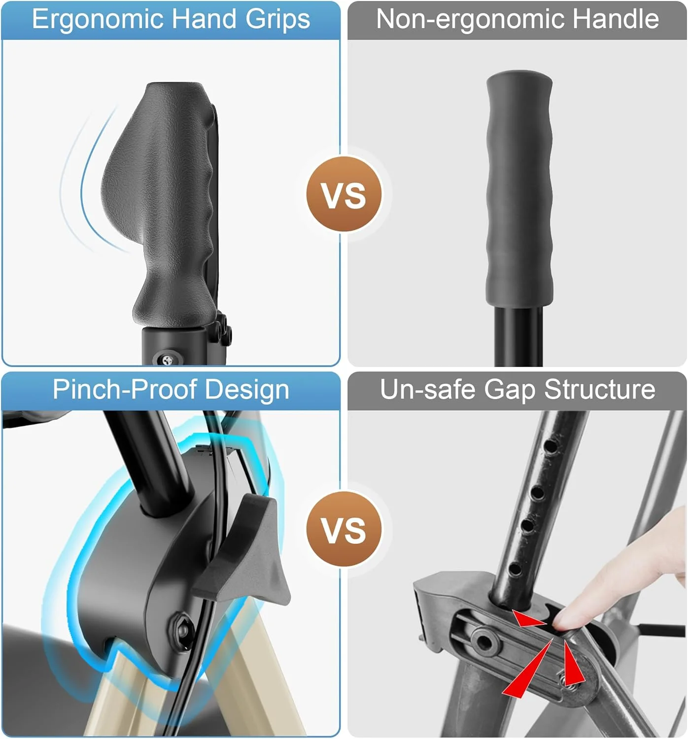 واکر رولیتور Soundfuse برای سالمندان با صندلی، واکر چرخدار تاشو سبک وزن با چرخ های بزرگ 8 اینچی PU، صندلی ارگونومیک، تنظیم ارتفاع دوگانه واکر رولیتور Soundfuse برای سالمندان با صندلی، واکر چرخدار تاشو سبک وزن با چرخ های بزرگ 8 اینچی PU، صندلی ارگونومیک، تنظیم ارتفاع دوگانه