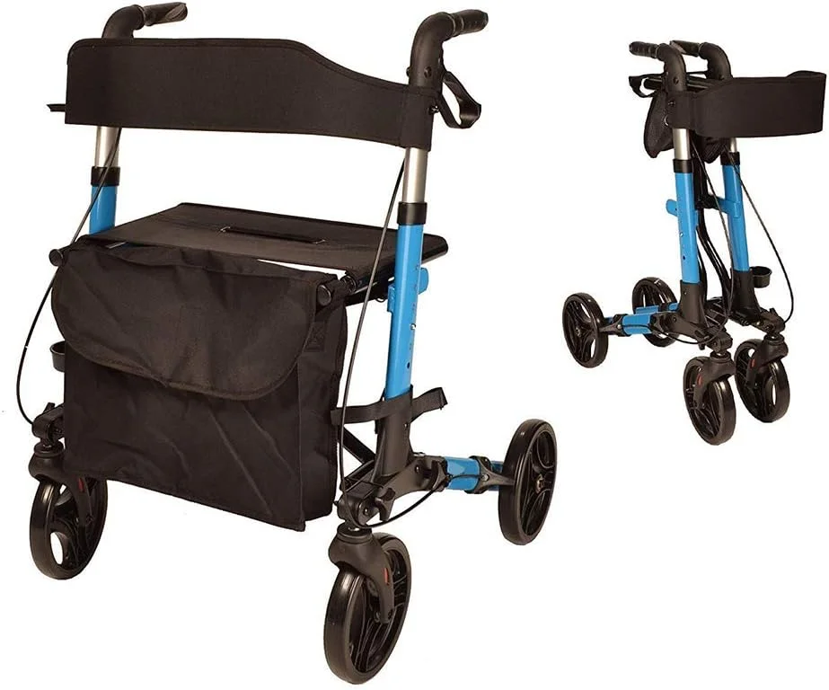 واکر قابل تنظیم SHKY - واکر تاشو سبک و جمع و جور با صندلی - برای سالمندان و معلولان (آبی) واکر قابل تنظیم SHKY - واکر تاشو سبک و جمع و جور با صندلی - برای سالمندان و معلولان (آبی)