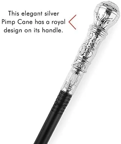 عصای راه رفتن نقره ای - لوازم جانبی لباس مهمانی شیک برای بزرگسالان و کودکان عصای راه رفتن نقره ای - لوازم جانبی لباس مهمانی شیک برای بزرگسالان و کودکان