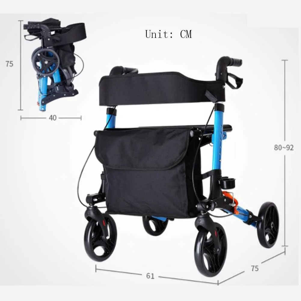 واکر قابل تنظیم SHKY - واکر تاشو سبک و جمع و جور با صندلی - برای سالمندان و معلولان (آبی) واکر قابل تنظیم SHKY - واکر تاشو سبک و جمع و جور با صندلی - برای سالمندان و معلولان (آبی)