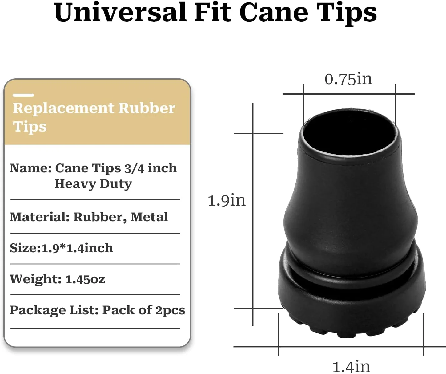 Sliverdew دو عدد نوک عصا 3/4 اینچ، نوک های لاستیکی ضد لغزش و مقاوم برای عصاهای سالمندان، عصا زیر بغل، چوب های پیاده روی و عصای کوهنوردی Sliverdew دو عدد نوک عصا 3/4 اینچ، نوک های لاستیکی ضد لغزش و مقاوم برای عصاهای سالمندان، عصا زیر بغل، چوب های پیاده روی و عصای کوهنوردی