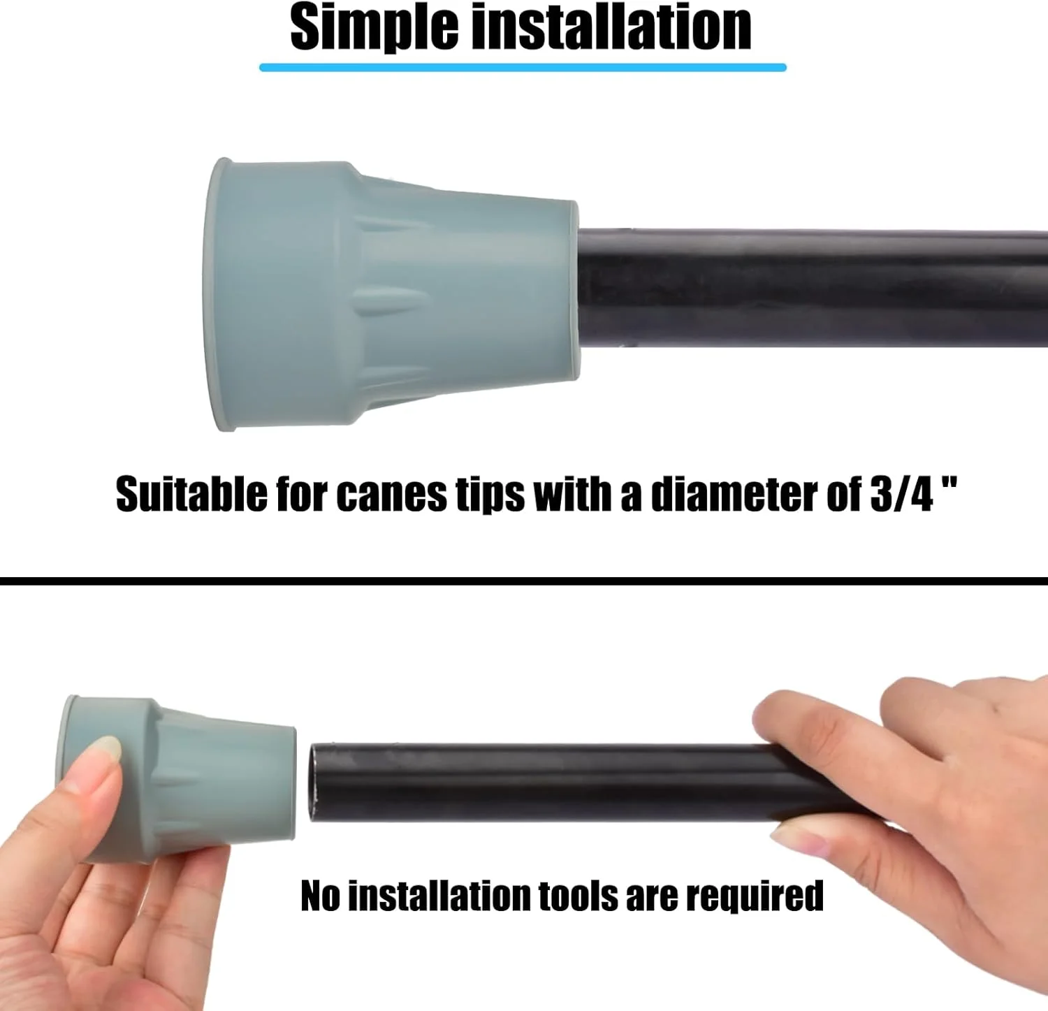 سرهای عصا Sankoly، بسته 4 عددی، سایز 3/4 اینچ، سر عصای ضد لغزش، سرپوش های بادوام لاستیکی جایگزین برای عصا، چوب دستی و واکر سرهای عصا Sankoly، بسته 4 عددی، سایز 3/4 اینچ، سر عصای ضد لغزش، سرپوش های بادوام لاستیکی جایگزین برای عصا، چوب دستی و واکر