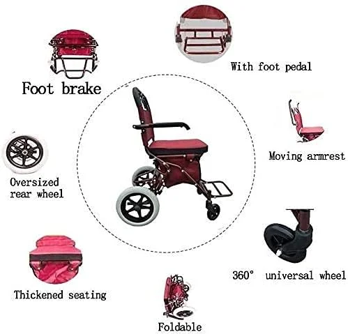 واکر چرخ دار، رولیتور واکر، واکر چرخ دار با صندلی و پدال، سبد خرید سالمندان، سبد خرید