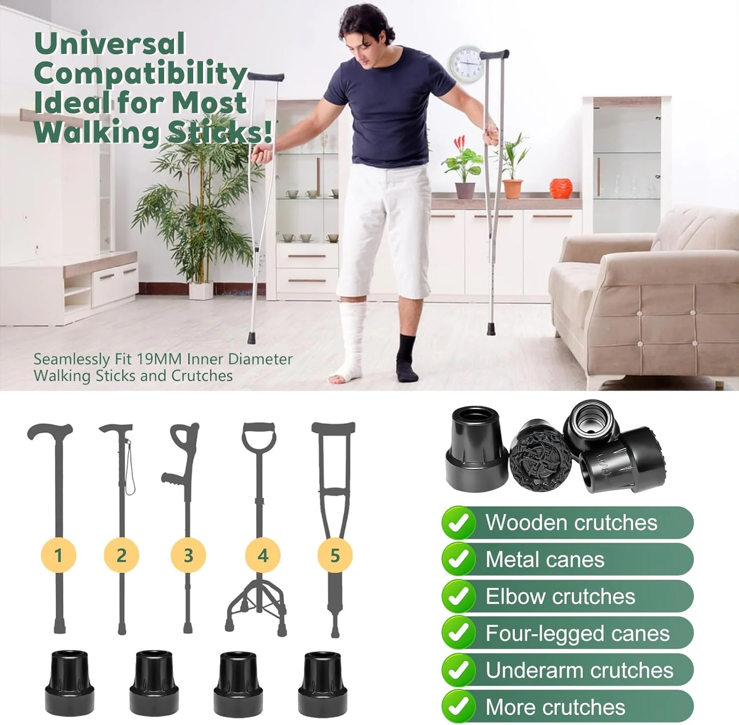 4 عدد سر عصای لاستیکی سنگین برای عصاهای پیاده روی، قطر داخلی 19 میلی متر، نوک عصای جایگزین ضد لغزش، انتهای لاستیکی عصای پیاده روی مشکی برای عصاها و زیر بغل های استاندارد، لوازم جانبی بادوام عصا 4 عدد سر عصای لاستیکی سنگین برای عصاهای پیاده روی، قطر داخلی 19 میلی متر، نوک عصای جایگزین ضد لغزش، انتهای لاستیکی عصای پیاده روی مشکی برای عصاها و زیر بغل های استاندارد، لوازم جانبی بادوام عصا