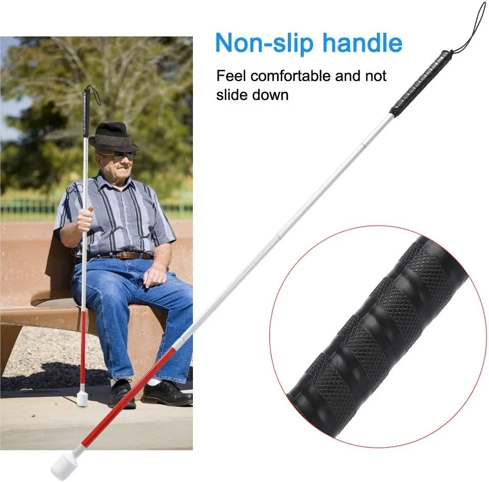 عصای نابینایان Ruaizel، 110 سانتی متر، عصای پیاده روی با نوار بازتابنده برای افراد نابینا و کم بینا عصای نابینایان Ruaizel، 110 سانتی متر، عصای پیاده روی با نوار بازتابنده برای افراد نابینا و کم بینا