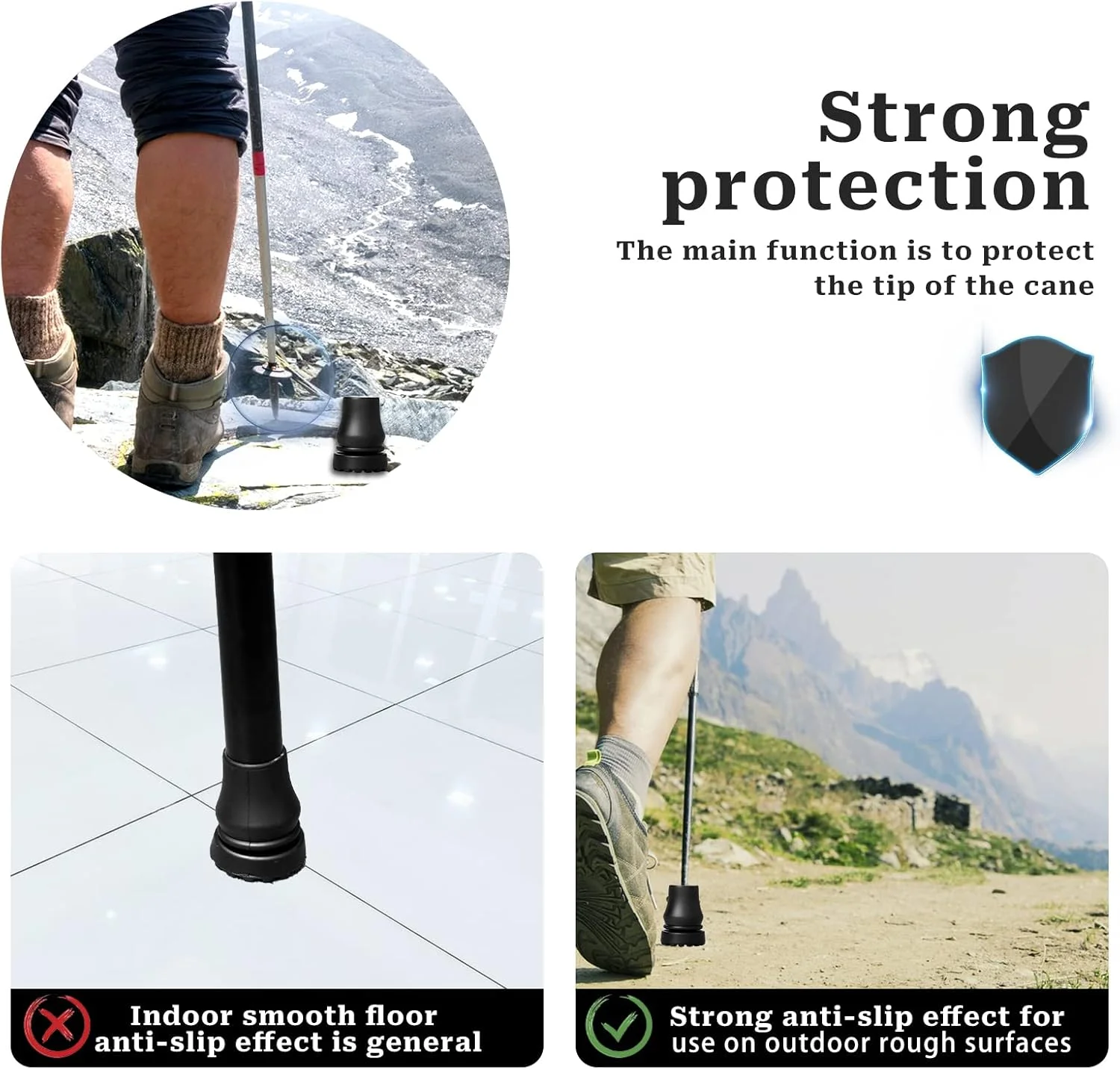 Sliverdew دو عدد نوک عصا 3/4 اینچ، نوک های لاستیکی ضد لغزش و مقاوم برای عصاهای سالمندان، عصا زیر بغل، چوب های پیاده روی و عصای کوهنوردی Sliverdew دو عدد نوک عصا 3/4 اینچ، نوک های لاستیکی ضد لغزش و مقاوم برای عصاهای سالمندان، عصا زیر بغل، چوب های پیاده روی و عصای کوهنوردی