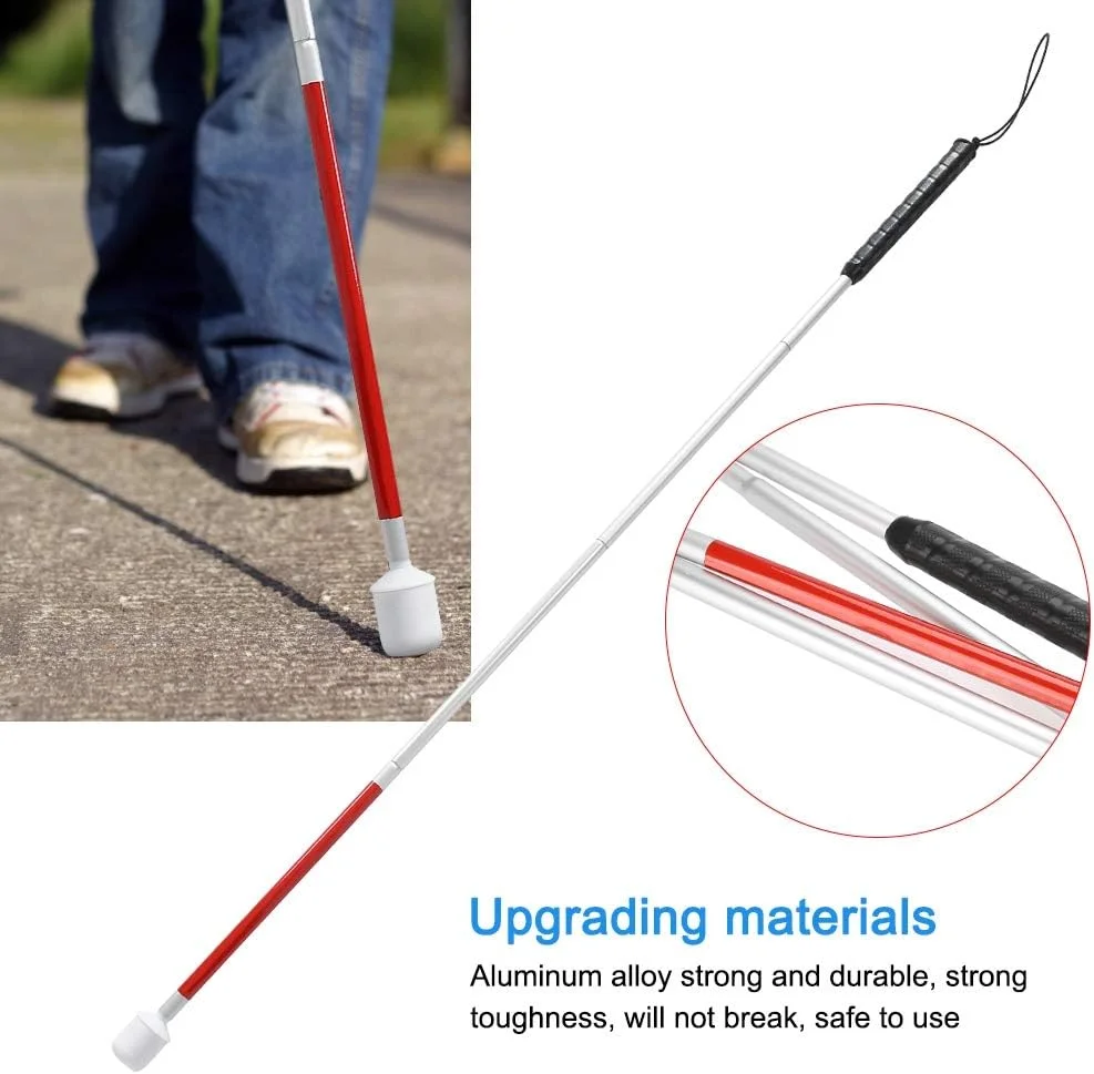 عصای نابینایان Ruaizel، 110 سانتی متر، عصای پیاده روی با نوار بازتابنده برای افراد نابینا و کم بینا عصای نابینایان Ruaizel، 110 سانتی متر، عصای پیاده روی با نوار بازتابنده برای افراد نابینا و کم بینا