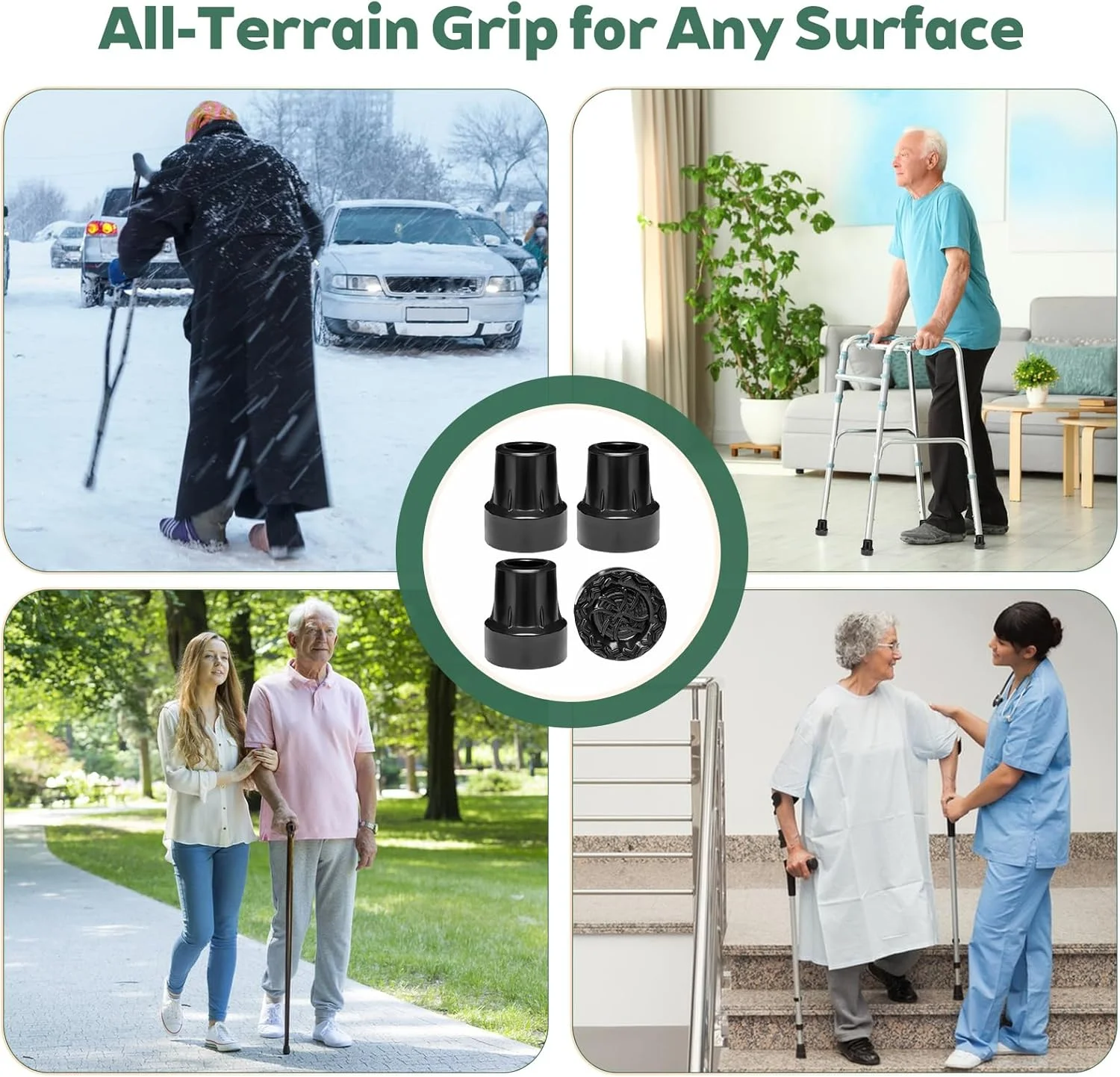 4 عدد سر عصای لاستیکی سنگین برای عصاهای پیاده روی، قطر داخلی 19 میلی متر، نوک عصای جایگزین ضد لغزش، انتهای لاستیکی عصای پیاده روی مشکی برای عصاها و زیر بغل های استاندارد، لوازم جانبی بادوام عصا 4 عدد سر عصای لاستیکی سنگین برای عصاهای پیاده روی، قطر داخلی 19 میلی متر، نوک عصای جایگزین ضد لغزش، انتهای لاستیکی عصای پیاده روی مشکی برای عصاها و زیر بغل های استاندارد، لوازم جانبی بادوام عصا