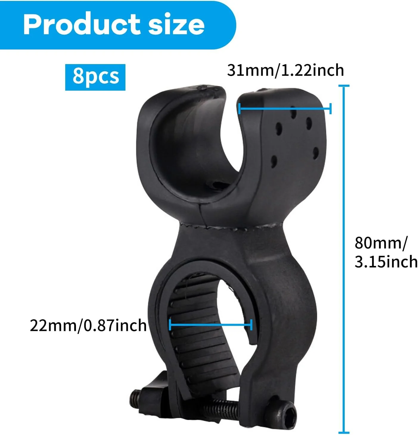 بسته 8 عددی نگهدارنده عصا، عصای چرخشی 360 درجه، لوازم جانبی جهانی نگهدارنده عصا برای دوچرخه، مناسب برای نگهدارنده عصا، ویلچر، اسکوتر حرکتی، دوچرخه