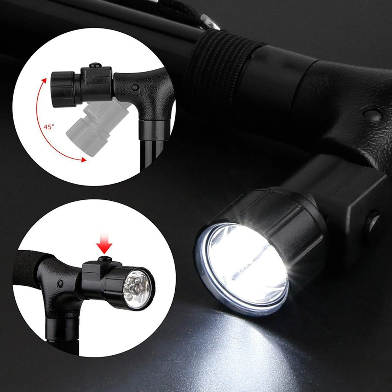 عصای پیاده روی LED مدل MaDiYa با دسته T، عصای کوهنوردی تاشو با پایه ثابت برای ثبات سالمندان