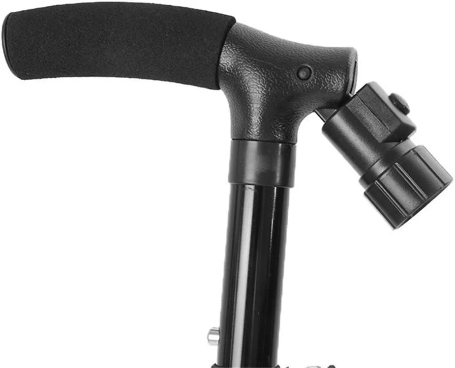 عصای پیاده روی LED مدل MaDiYa با دسته T، عصای کوهنوردی تاشو با پایه ثابت برای ثبات سالمندان