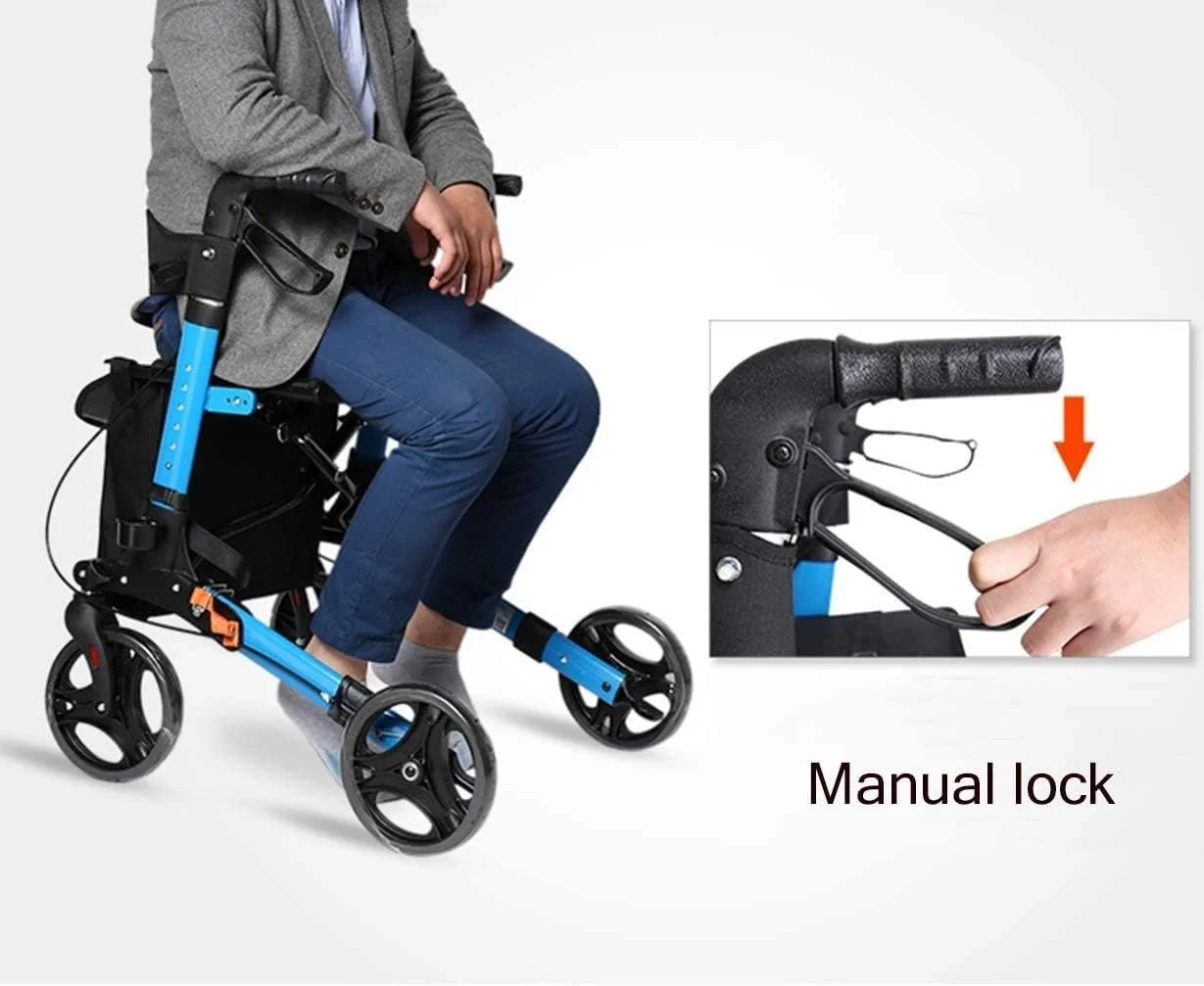 واکر چرخدار سنگین با سبد خرید و صندلی، واکر رولیتور تاشو Drive Medical، کمک های حرکتی پزشکی 4 چرخ با سیستم ترمز دوبل واکر چرخدار سنگین با سبد خرید و صندلی، واکر رولیتور تاشو Drive Medical، کمک های حرکتی پزشکی 4 چرخ با سیستم ترمز دوبل