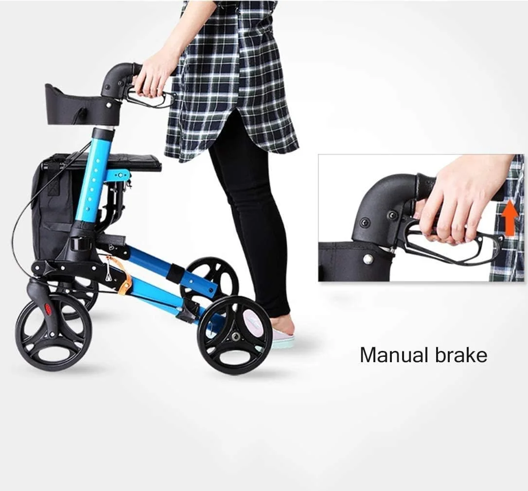 واکر چرخدار سنگین با سبد خرید و صندلی، واکر رولیتور تاشو Drive Medical، کمک های حرکتی پزشکی 4 چرخ با سیستم ترمز دوبل واکر چرخدار سنگین با سبد خرید و صندلی، واکر رولیتور تاشو Drive Medical، کمک های حرکتی پزشکی 4 چرخ با سیستم ترمز دوبل