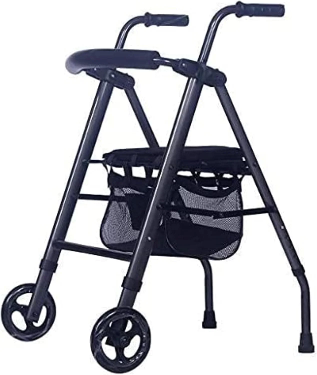 واکر رولی تاشو برای سالمندان، واکر چرخ دار سبد خرید، واکر دستی چهار چرخ، سبد خرید مواد غذایی، عصای پیاده روی ضد لغزش